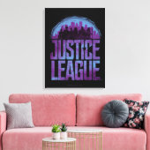 Justice League | Justice League City Silhouette Canvas Afdruk (Insitu (Woonkamer))