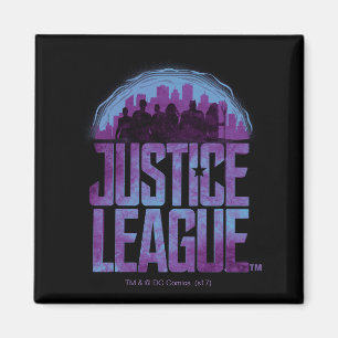 Justice League   Justice League City Silhouette Magneet