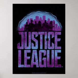 Justice League   Justice League City Silhouette Poster