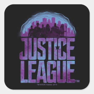 Justice League Justice League City Silhouette Vierkante Sticker