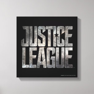 Justice League   Justice League Metallic Logo Canvas Afdruk