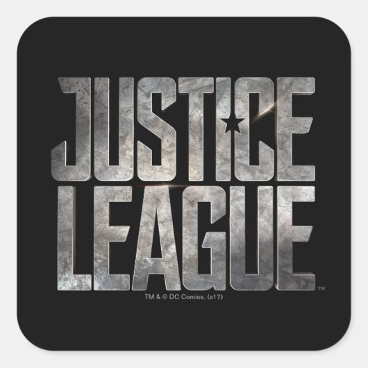 Justice League | Justice League Metallic Logo Vierkante Sticker (Voorkant)