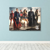 Justice League | Justice League on Battlefield Canvas Afdruk (Insitu (Houten vloer))