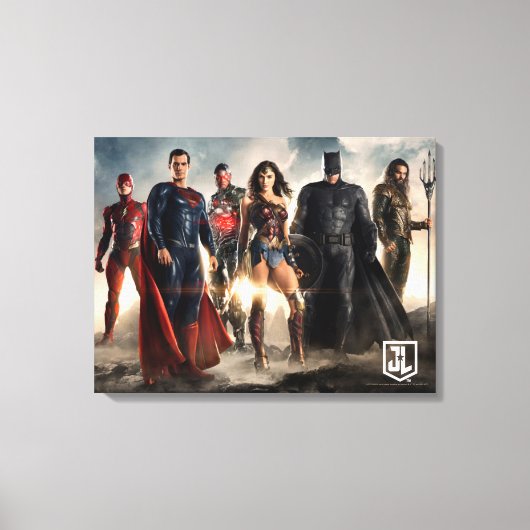 Justice League | Justice League on Battlefield Canvas Afdruk (Voorkant)