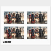 Justice League | Justice League on Battlefield Rechthoekige Sticker (Vel)