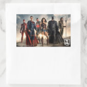 Justice League | Justice League on Battlefield Rechthoekige Sticker (Tas)