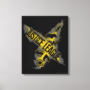 Justice League   Justice League & Team Symbols Canvas Afdruk