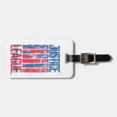 Justice League | Kunst met blauwe en rode Pop Bagagelabel (Voorkant horizontaal)