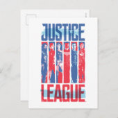 Justice League | Kunst met blauwe en rode Pop Briefkaart (Voorkant / Achterkant)