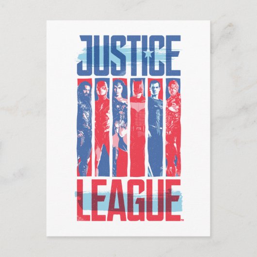 Justice League | Kunst met blauwe en rode Pop Briefkaart (Voorkant)
