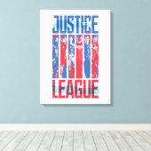 Justice League | Kunst met blauwe en rode Pop Canvas Afdruk (Insitu (Houten vloer))