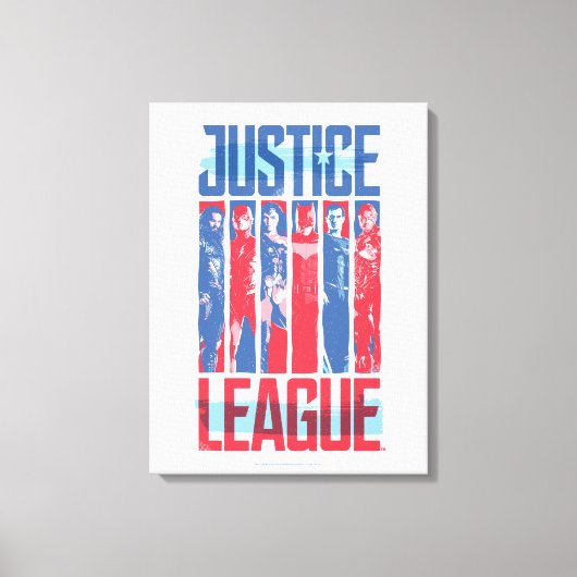 Justice League | Kunst met blauwe en rode Pop Canvas Afdruk (Voorkant)