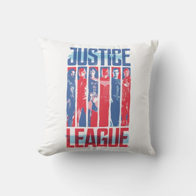Justice League | Kunst met blauwe en rode Pop Kussen (Voorkant)