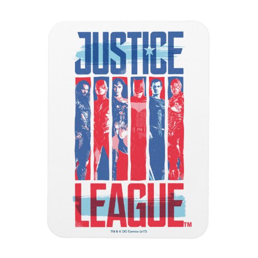 Justice League | Kunst met blauwe en rode Pop Magneet (Verticaal)