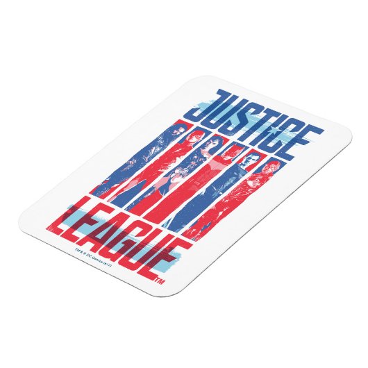 Justice League | Kunst met blauwe en rode Pop Magneet (Linkerzijde)