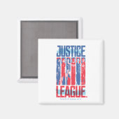 Justice League | Kunst met blauwe en rode Pop Magneet (Voorkant / Achterkant)
