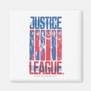 Justice League   Kunst met blauwe en rode Pop Magneet
