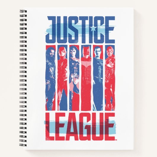 Justice League | Kunst met blauwe en rode Pop Notitieboek (Voorkant)