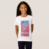 Justice League | Kunst met blauwe en rode Pop T-shirt (Voorkant volledig)