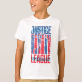 Justice League | Kunst met blauwe en rode Pop T-shirt (Voorkant)