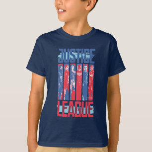 Justice League   Kunst met blauwe en rode Pop T-shirt