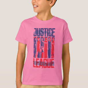 Justice League Kunst met blauwe en rode Pop T-shirt