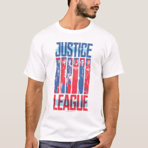 Justice League   Kunst met blauwe en rode Pop T-shirt
