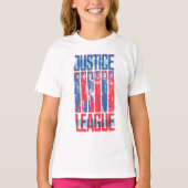 Justice League | Kunst met blauwe en rode Pop T-shirt (Voorkant)
