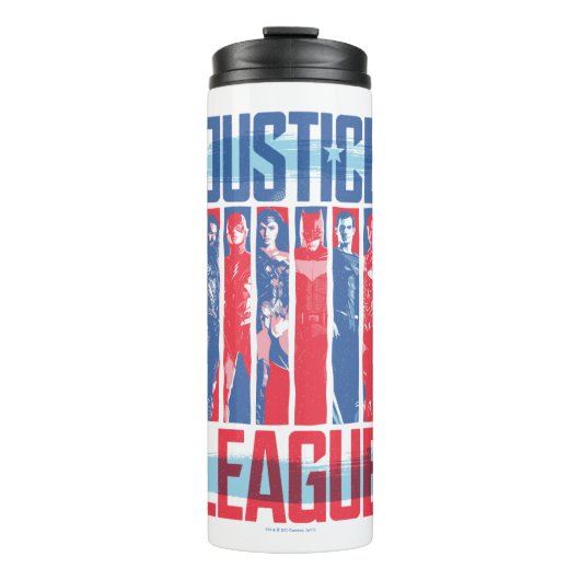 Justice League | Kunst met blauwe en rode Pop Thermosbeker (Voorkant)