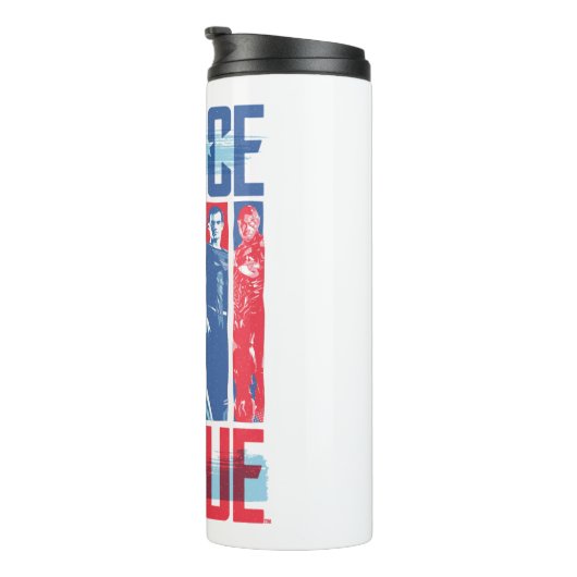 Justice League | Kunst met blauwe en rode Pop Thermosbeker (Geroteerd rechts)