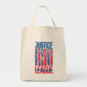 Justice League Kunst met blauwe en rode Pop Tote Bag