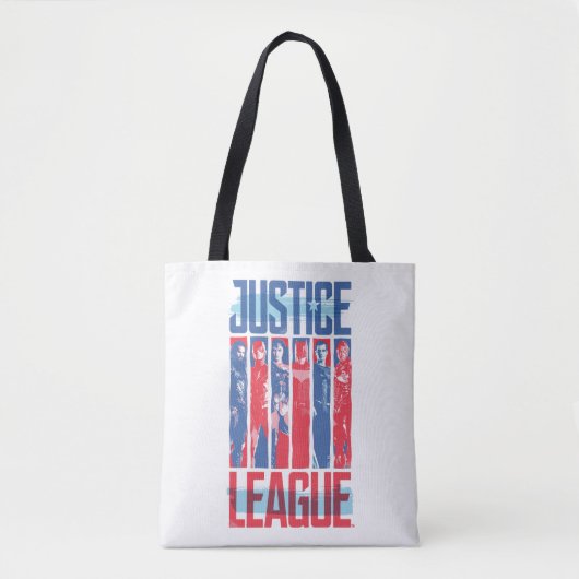 Justice League | Kunst met blauwe en rode Pop Tote Bag (Voorkant)