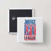 Justice League | Kunst met blauwe en rode Pop Vierkante Button 5,1 Cm (Voorkant /achterkant)