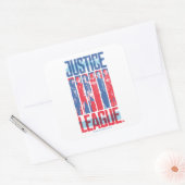 Justice League | Kunst met blauwe en rode Pop Vierkante Sticker (Envelop)