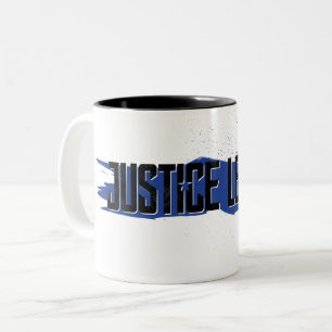 Justice League   Logo Blue Stroke Justice League Tweekleurige Koffiemok
