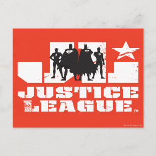 Justice League Logo en Character Silhouettes Briefkaart