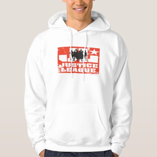 Justice League Logo en Character Silhouettes Hoodie (Voorkant)