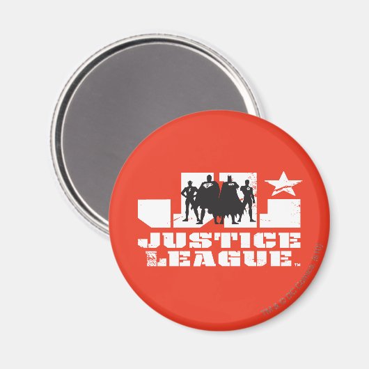 Justice League Logo en Character Silhouettes Magneet (Voorkant / Achterkant)