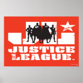 Justice League Logo en Character Silhouettes Poster (Voorkant)