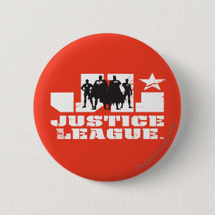 Justice League Logo en Character Silhouettes Ronde Button 5,7 Cm
