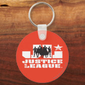 Justice League Logo en Character Silhouettes Sleutelhanger (Voorkant)