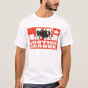 Justice League Logo en Character Silhouettes T-shirt