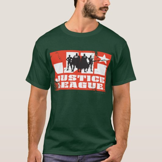 Justice League Logo en Character Silhouettes T-shirt (Voorkant)