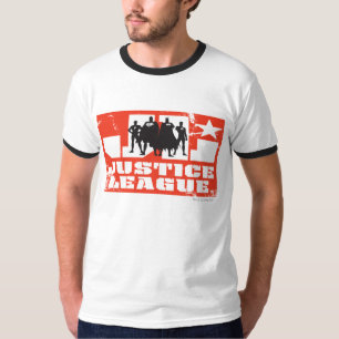 Justice League Logo en Character Silhouettes T-shirt