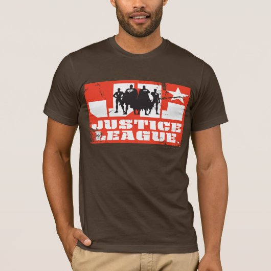 Justice League Logo en Character Silhouettes T-shirt (Voorkant)