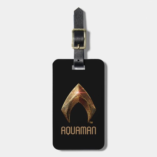 Justice League | Metallic Aquaman Symbol Bagagelabel (Voorkant verticaal)