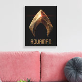 Justice League | Metallic Aquaman Symbol Canvas Afdruk (Insitu (Woonkamer))
