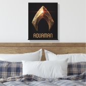 Justice League | Metallic Aquaman Symbol Canvas Afdruk (Insitu (Slaapkamer))