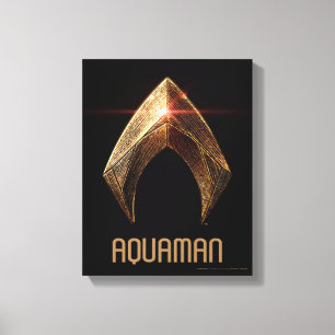 Justice League Metallic Aquaman Symbol Canvas Afdruk