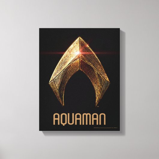 Justice League | Metallic Aquaman Symbol Canvas Afdruk (Voorkant)